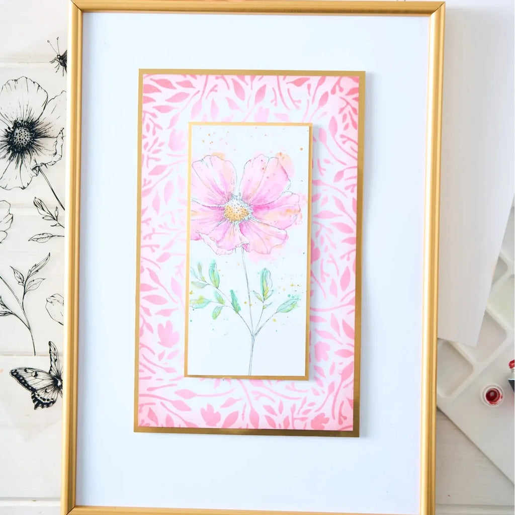 Sizzix Studio Backgrounds Layered Stencils 667004 flower