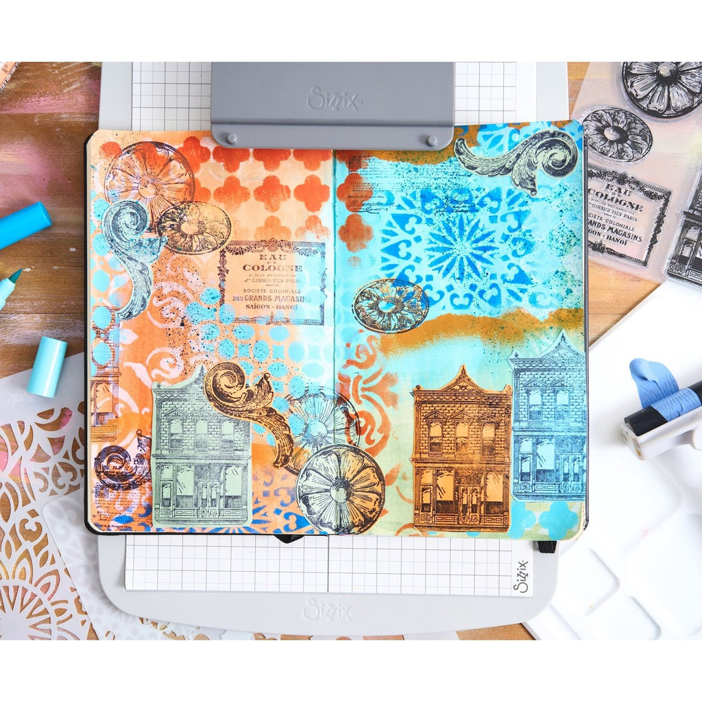 Sizzix Studio Build It Stamps and Stencils 666957 journal