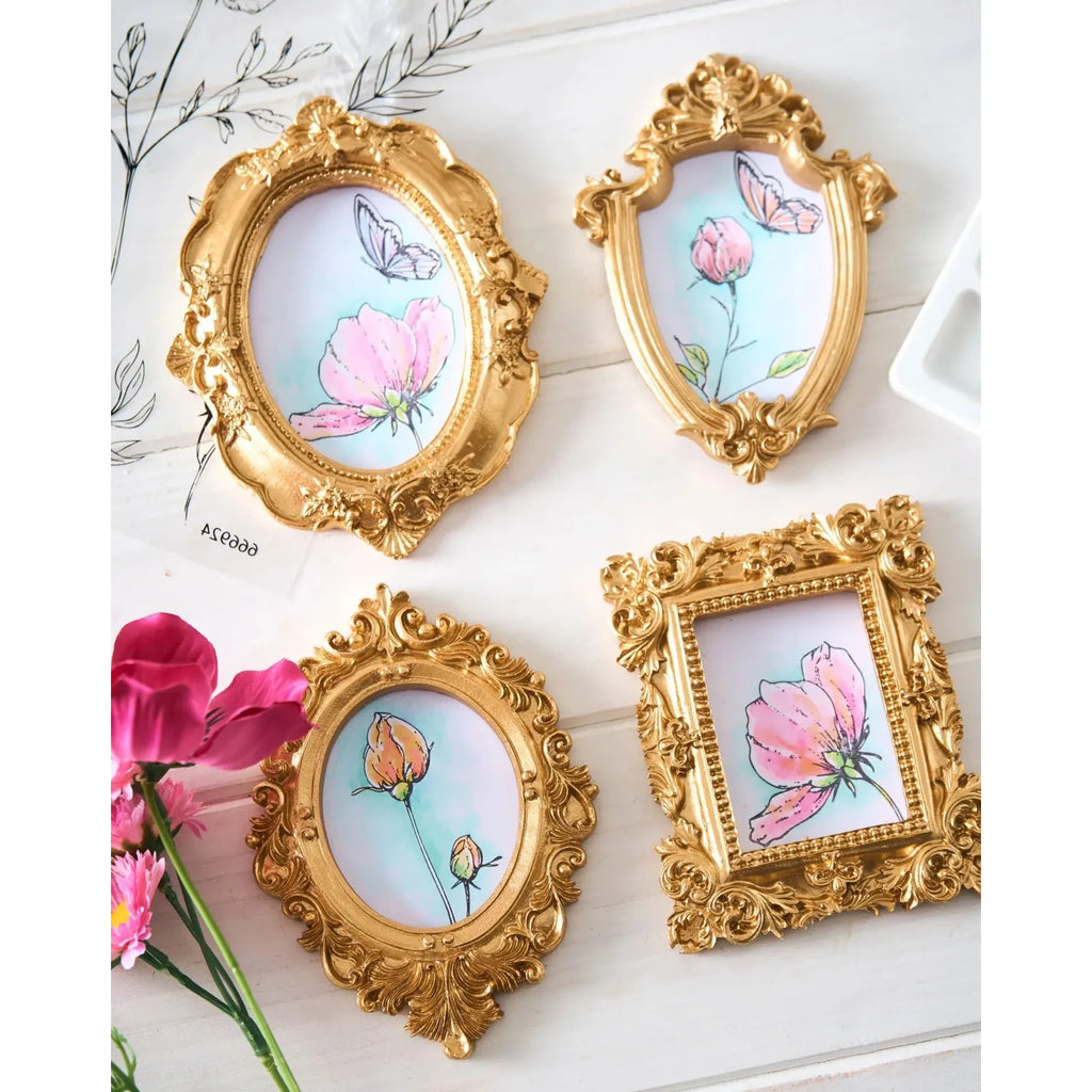 Sizzix Studio Cosmos and Butterflies Clear Stamp Set 666924 framed