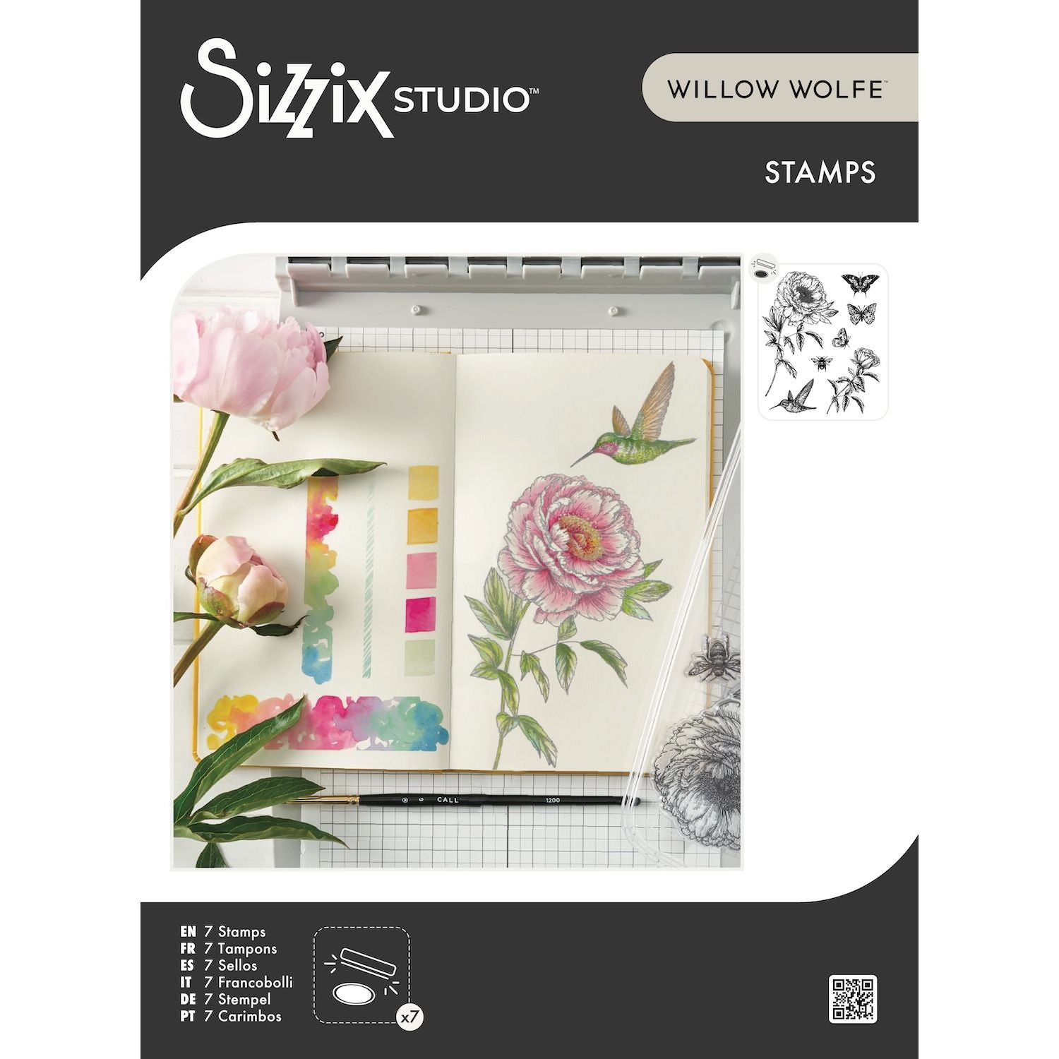 Sizzix Studio Flowers and Creatures Clear Stamp Set 666926