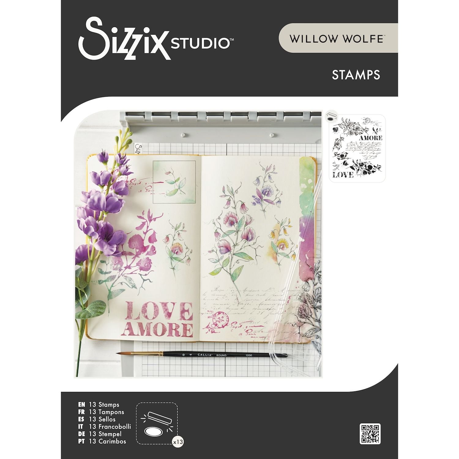 Sizzix Studio Love Letters Clear Stamp Set 667094