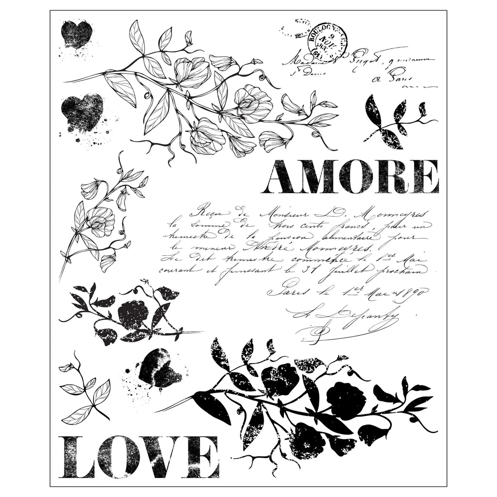 Sizzix Studio Love Letters Clear Stamp Set 667094 pieces