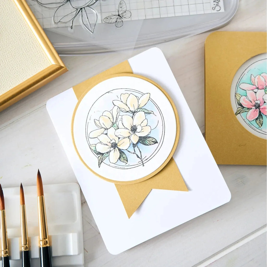 Sizzix Studio Magnolia Clear Stamp Set 667027 floral