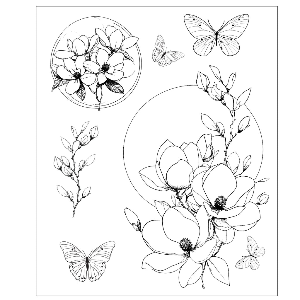 Sizzix Studio Magnolia Clear Stamp Set 667027 pieces