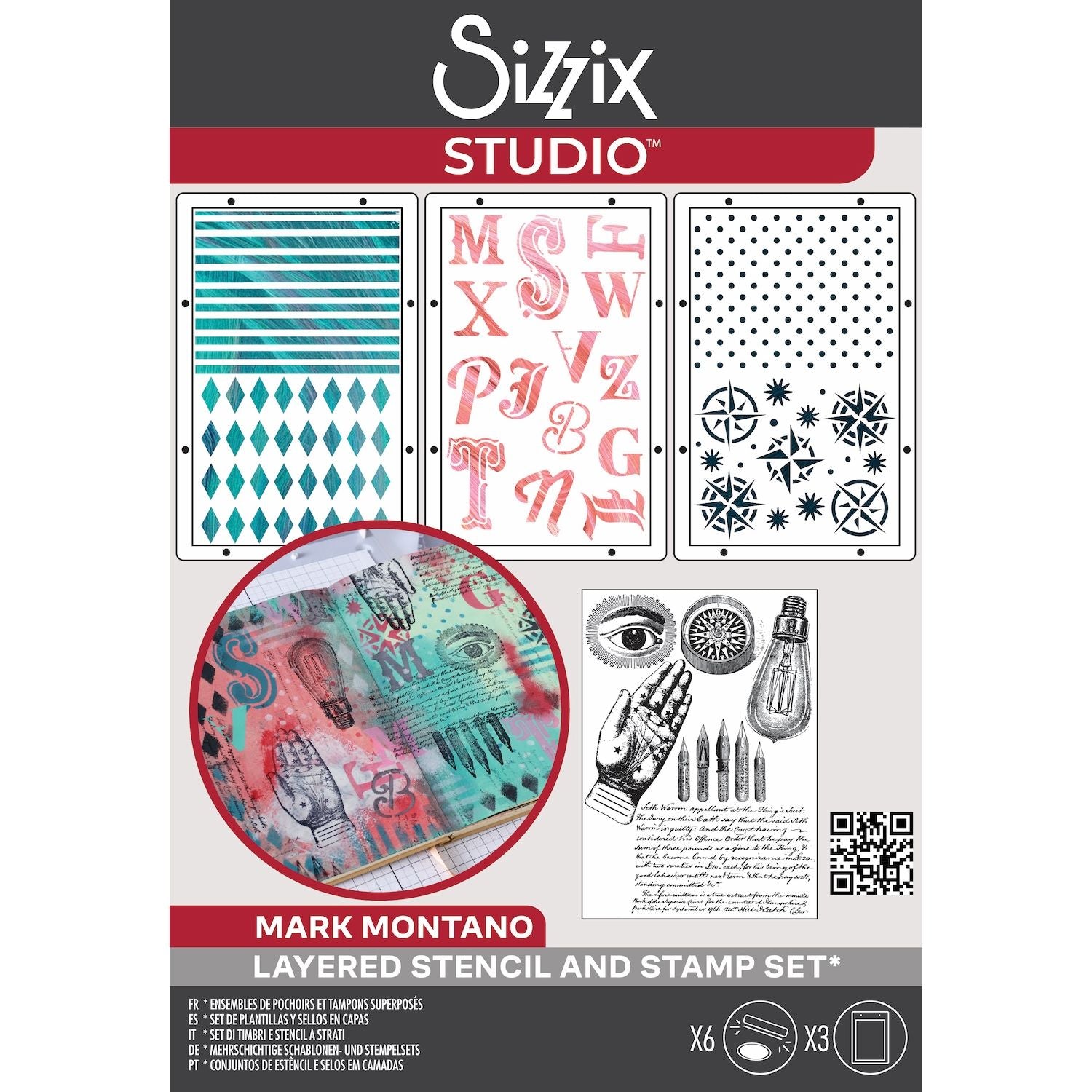 Sizzix Studio My Favorite Things Stamps and Stencils 666954