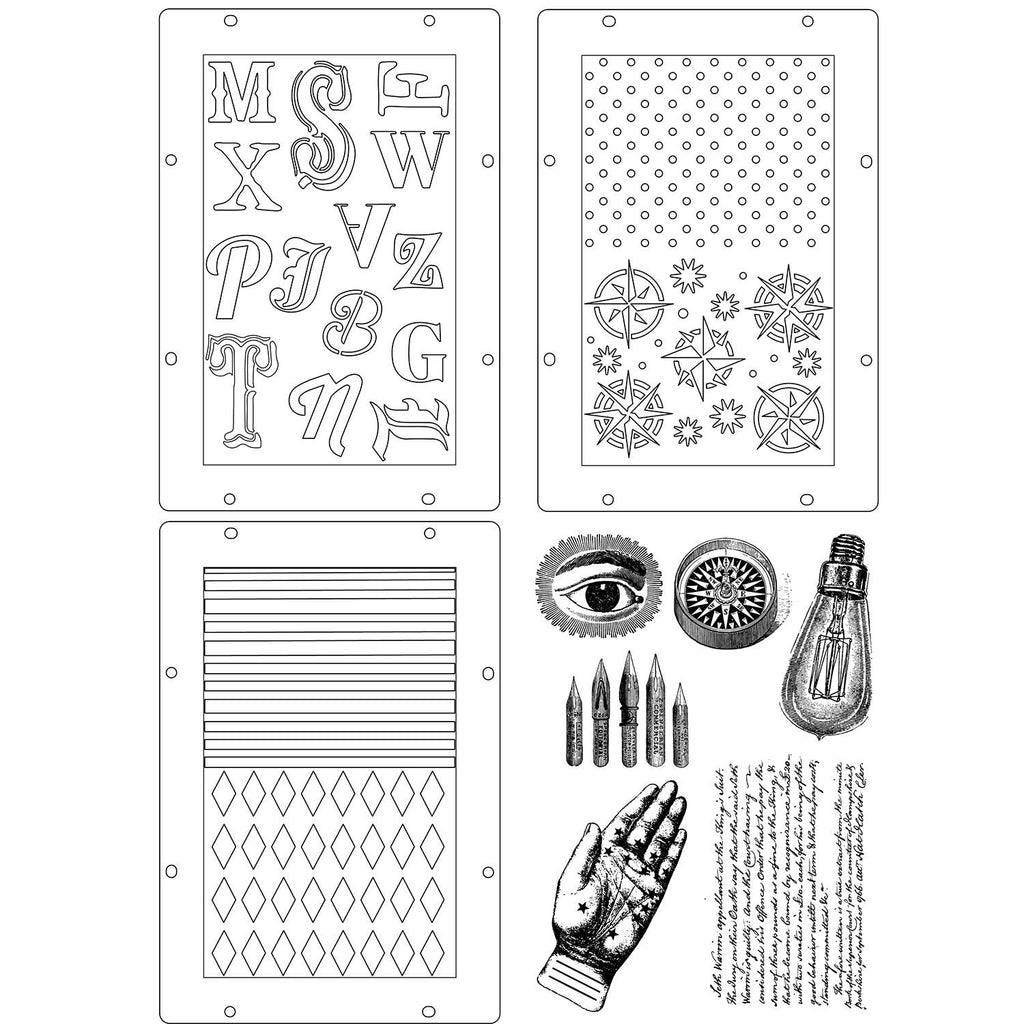 Sizzix Studio My Favorite Things Stamps and Stencils 666954 pieces
