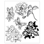 Sizzix Studio Ornamental Butterflies Clear Stamp Set 667028 butterflies