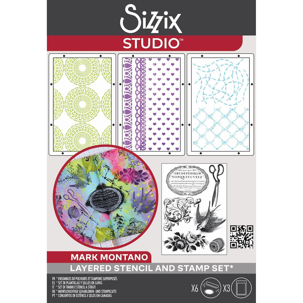 Sizzix Studio Stitches Stamps and Stencils 666955