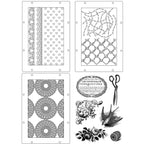 Sizzix Studio Stitches Stamps and Stencils 666955 pieces