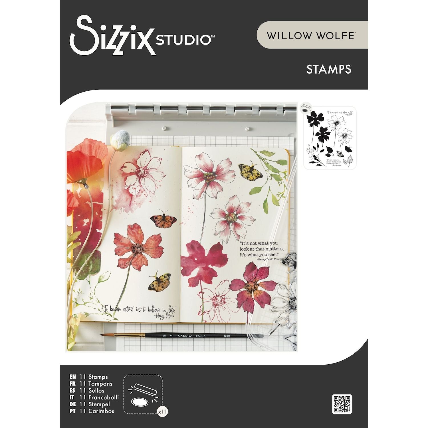 Sizzix Studio Wild Blooms Clear Stamp Set 667095