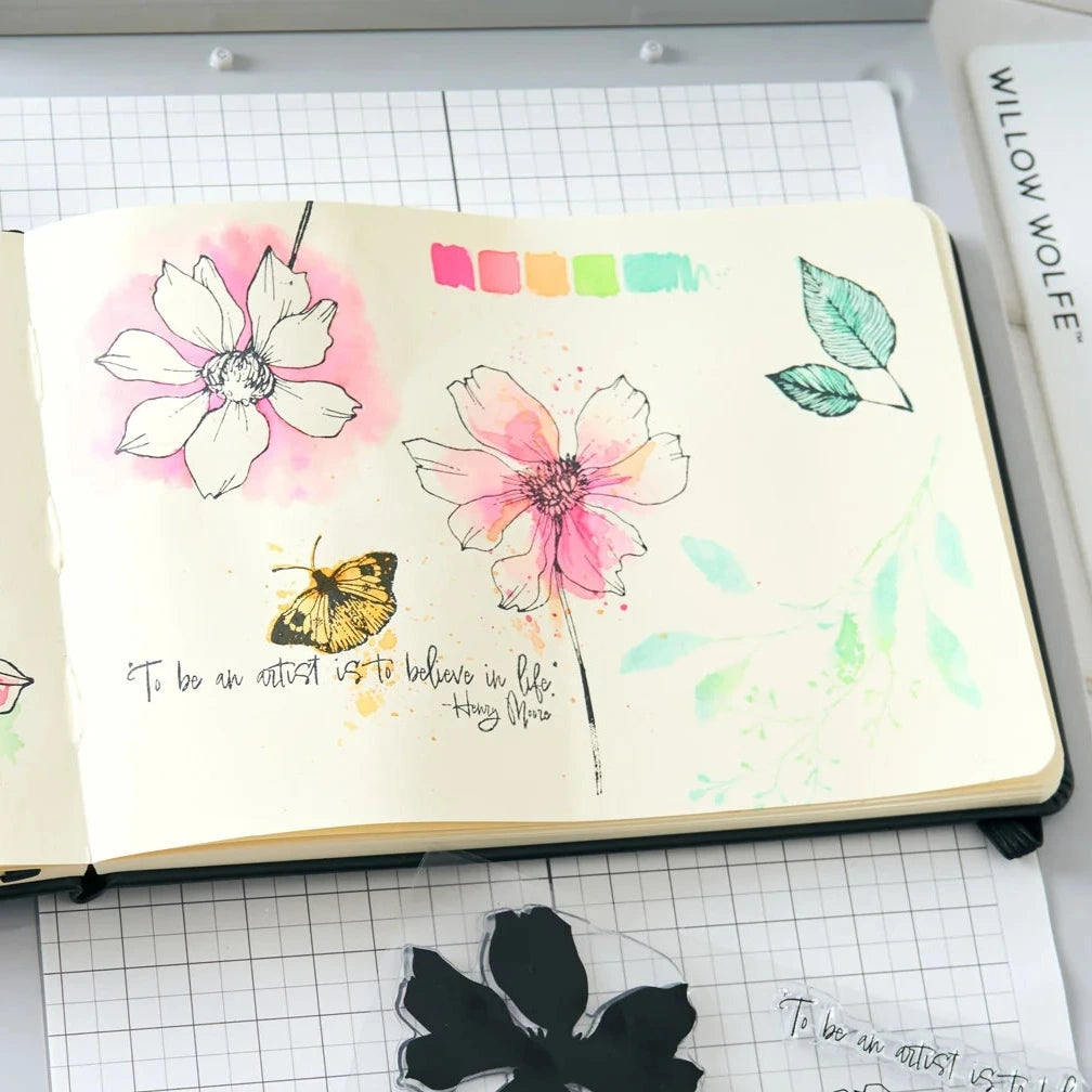 Sizzix Studio Wild Blooms Clear Stamp Set 667095 artist