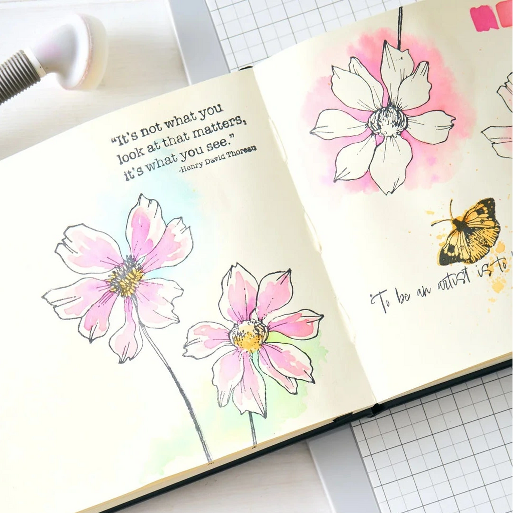 Sizzix Studio Wild Blooms Clear Stamp Set 667095 thoreau
