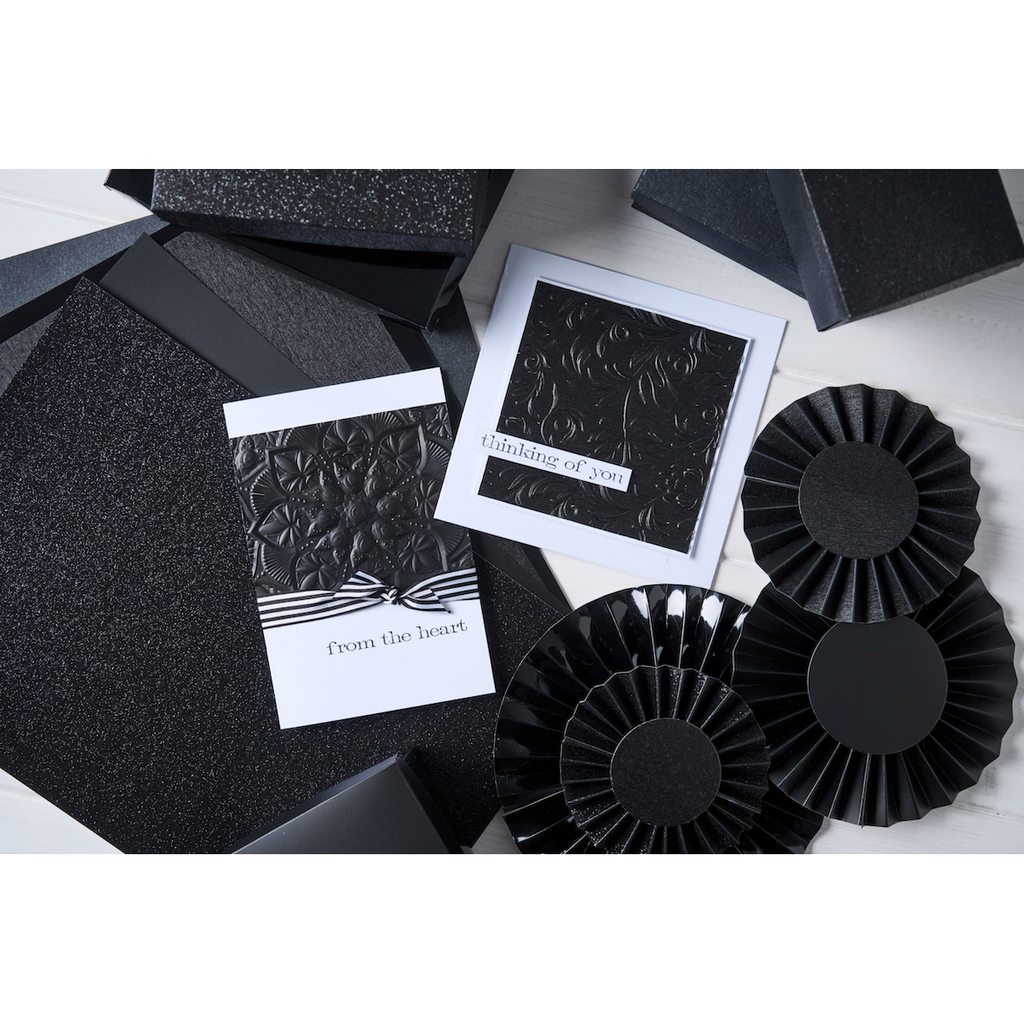 Sizzix Surfacez Opulent Cardstock Pack Black 666864 thinking