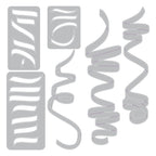 Sizzix Tim Holtz Celebration Streamers Thinlits Die Set 667209 line art contents