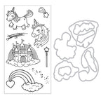 Sizzix Unicorns and Rainbows Framelits Dies and Stamps Set 667154 contents inside
