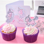 Sizzix Unicorns and Rainbows Framelits Dies and Stamps Set 667154 unicorn topper on cupcake