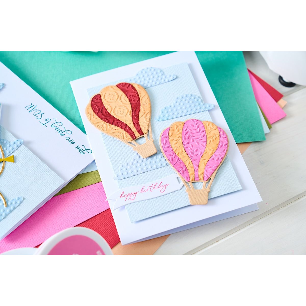 Sizzix Up and Away Stamp and Die Bundle balloons