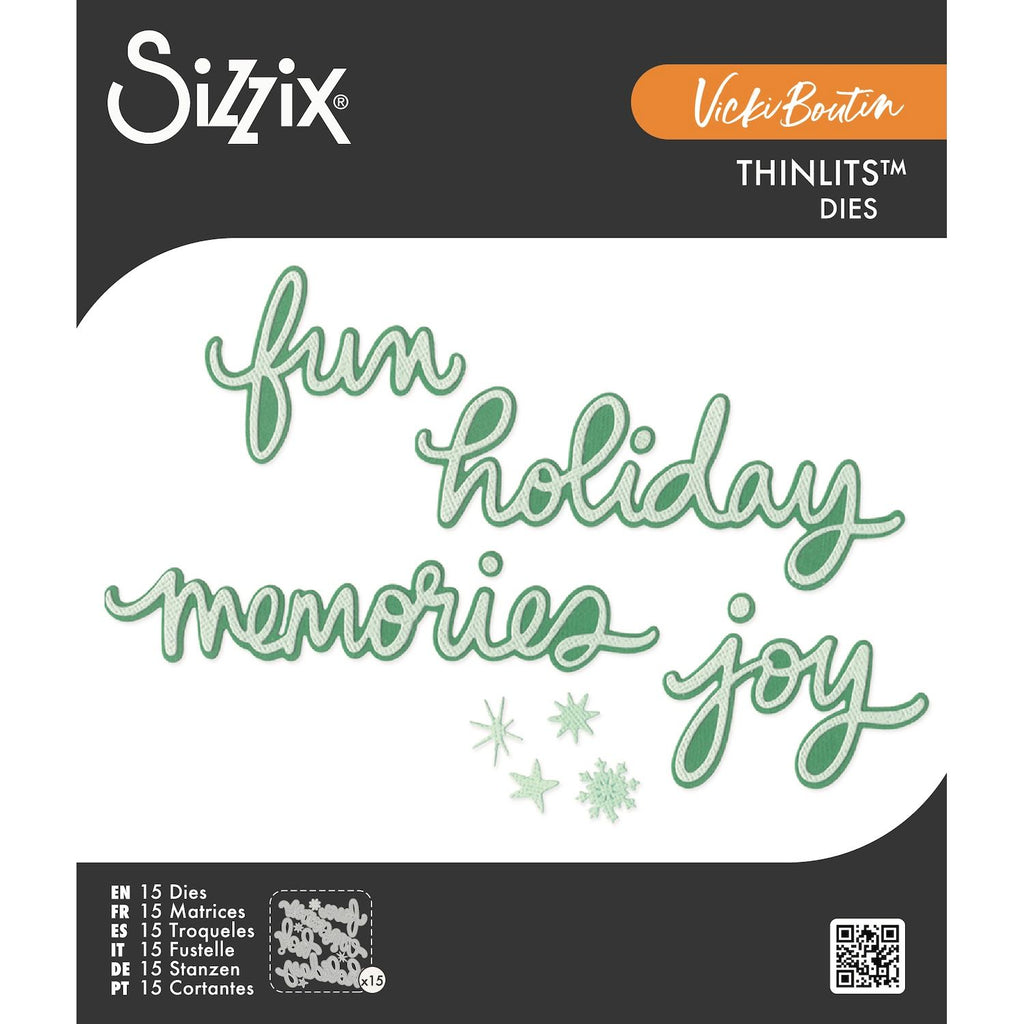 Sizzix Vicki Holiday Script Thinlits Dies 667189