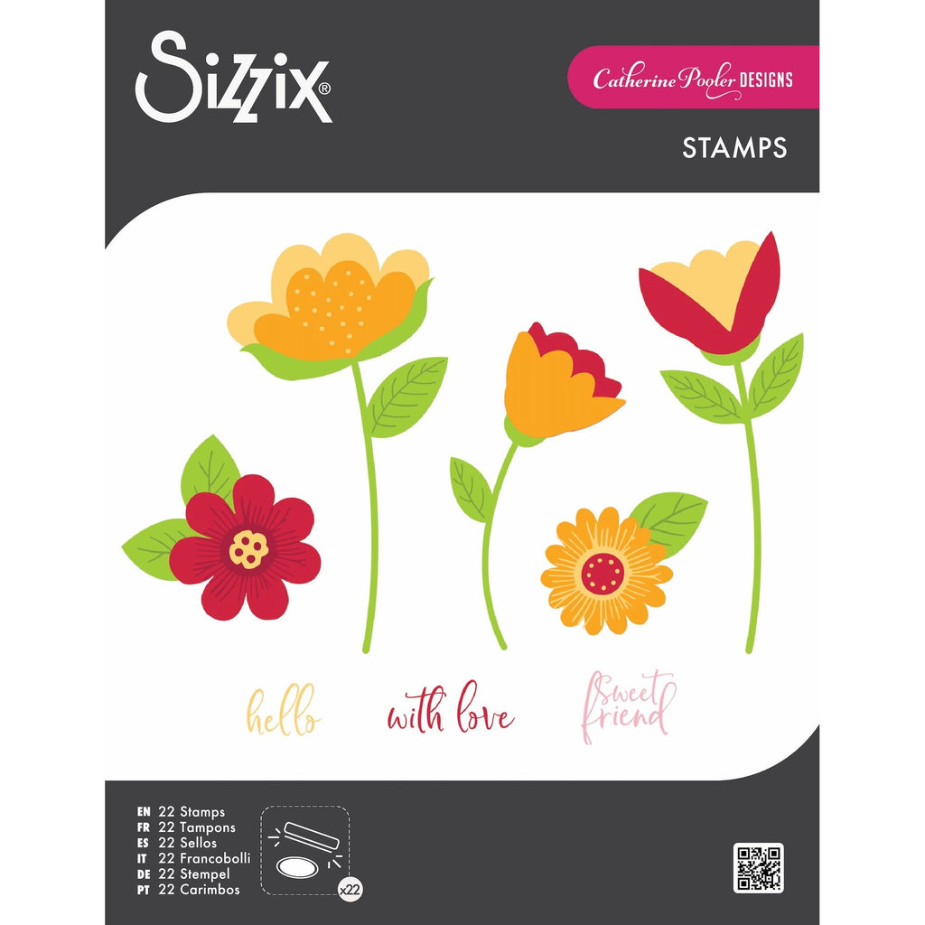 Sizzix Whimsy Bloom 1 Clear Stamps Set 666994
