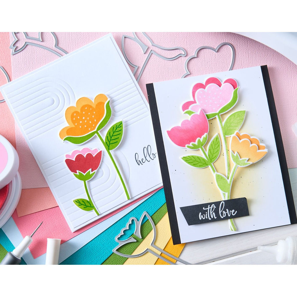 Sizzix Whimsy Bloom 1 Clear Stamps Set 666994 hello