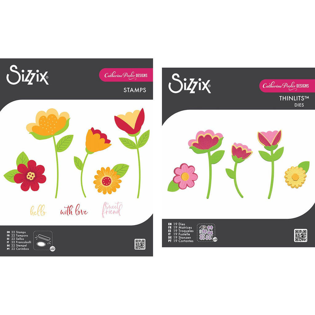 Sizzix Whimsy Blooms Stamp and Die Bundle