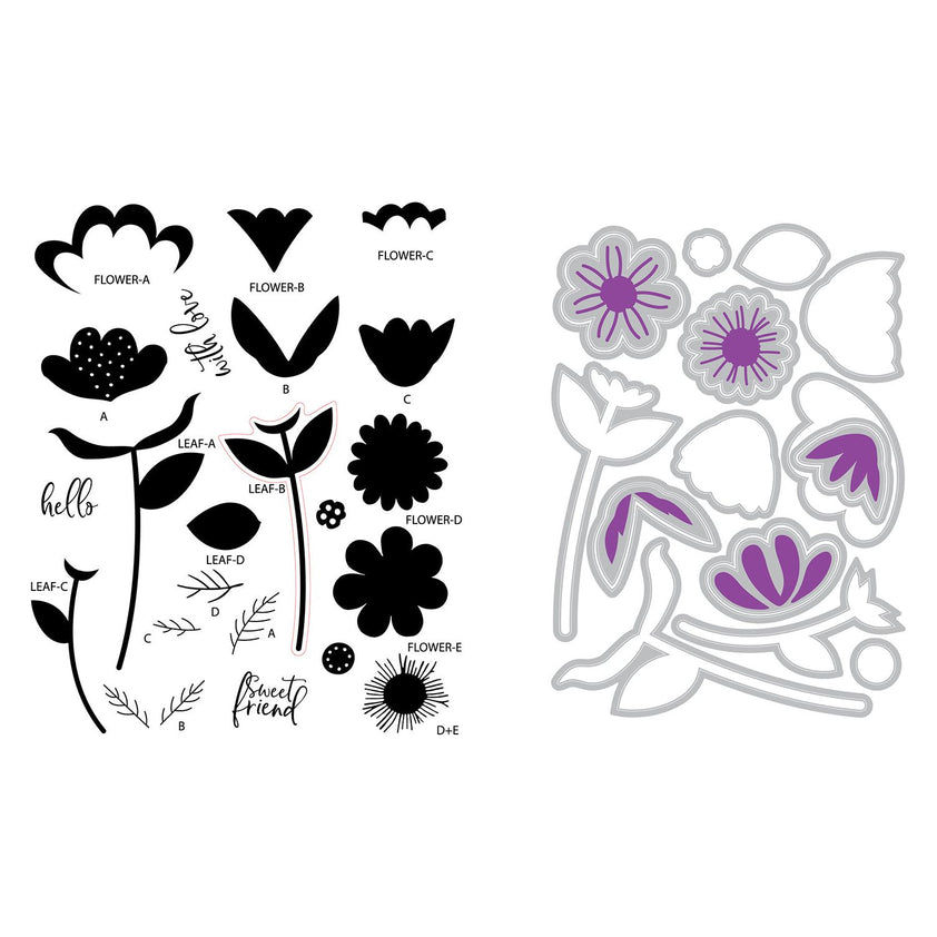 Sizzix Whimsy Blooms Stamp and Die Bundle – Simon Says Stamp