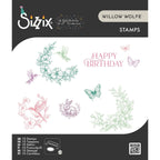 Sizzix Willow Wolfe Birthday Blooms Clear Stamps Set 667128