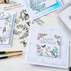 Sizzix Willow Wolfe Birthday Blooms Clear Stamps Set 667128 floral birthday card
