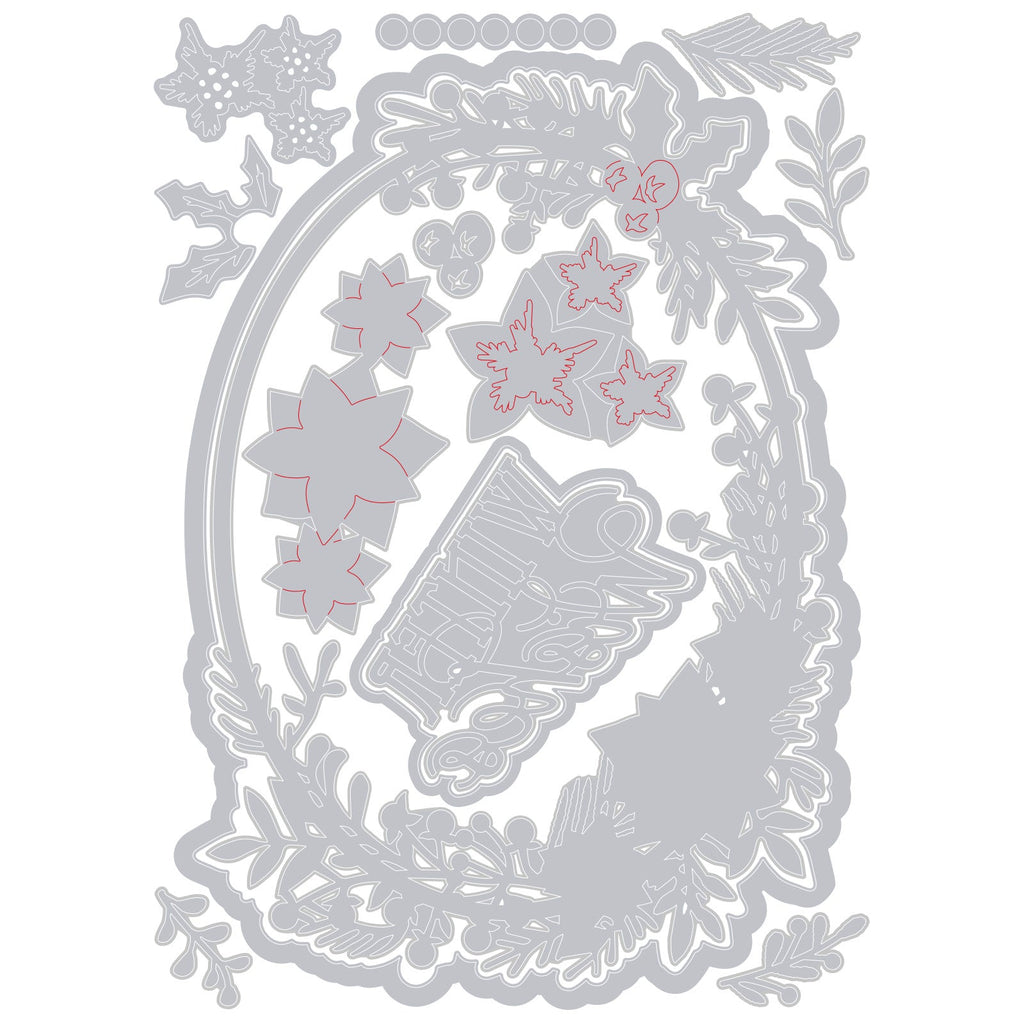 Sizzix Winter Wishes 2 Thinlits Dies 666736 line art