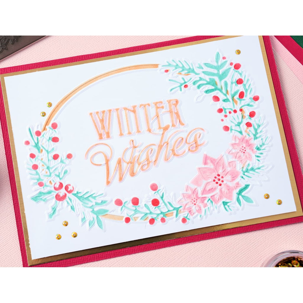 Sizzix Winter Wishes 3 A6 Layered Stencils 666738 poinsettias