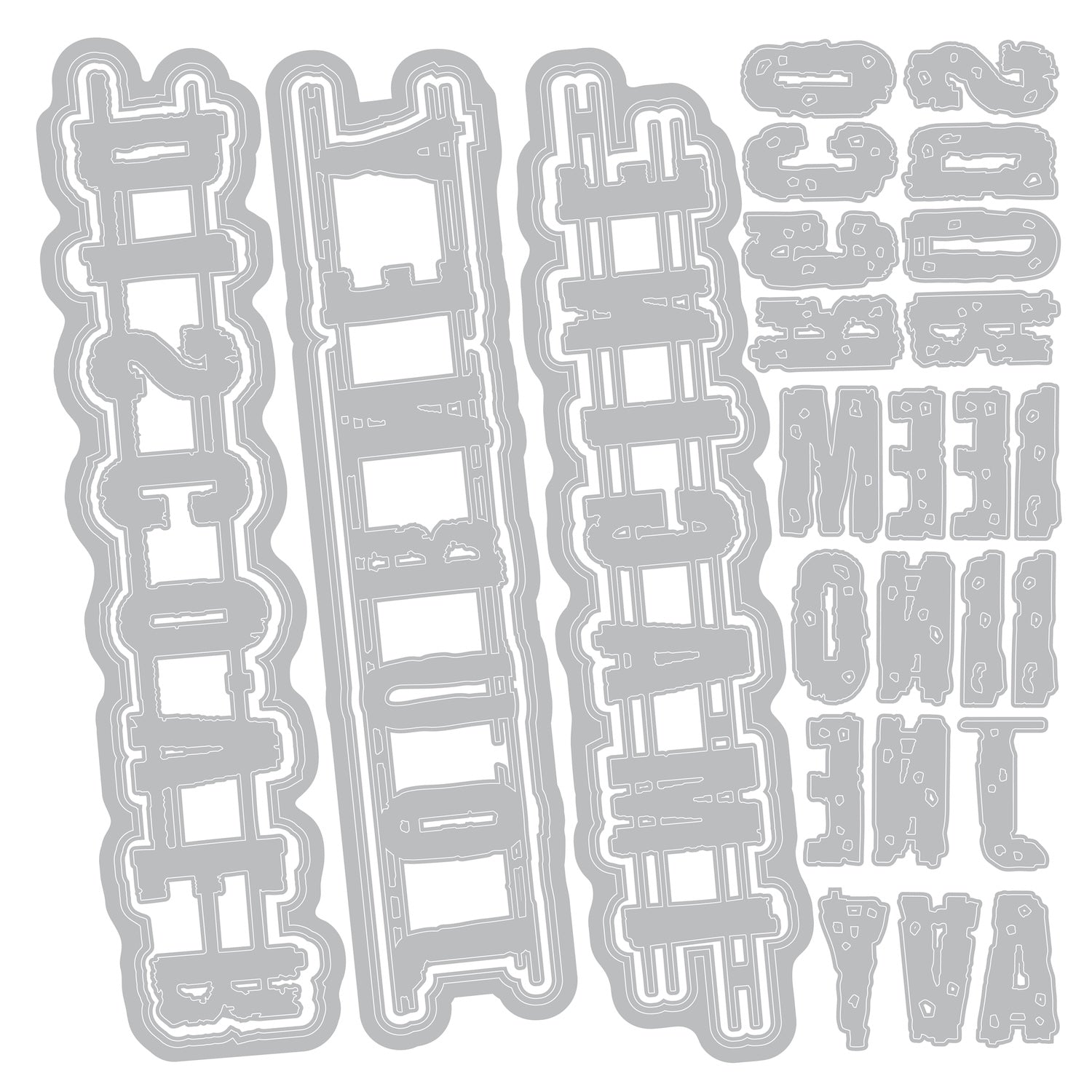 Sizzix Word Wafers 1 Thinlits Dies 666905 line art