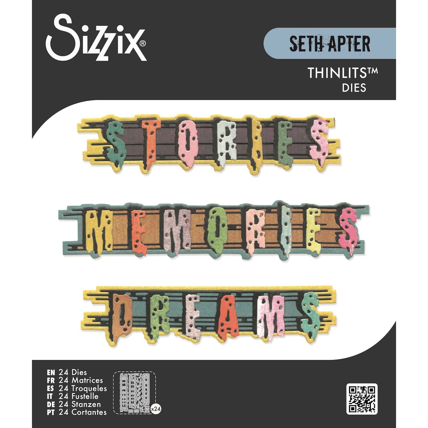 Sizzix Word Wafers 2 Thinlits Die Set 667021
