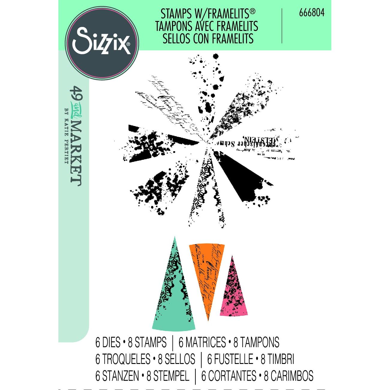Sizzix and 49 and Market Artsy Lace Mix Stamps and Framelits Set 666804