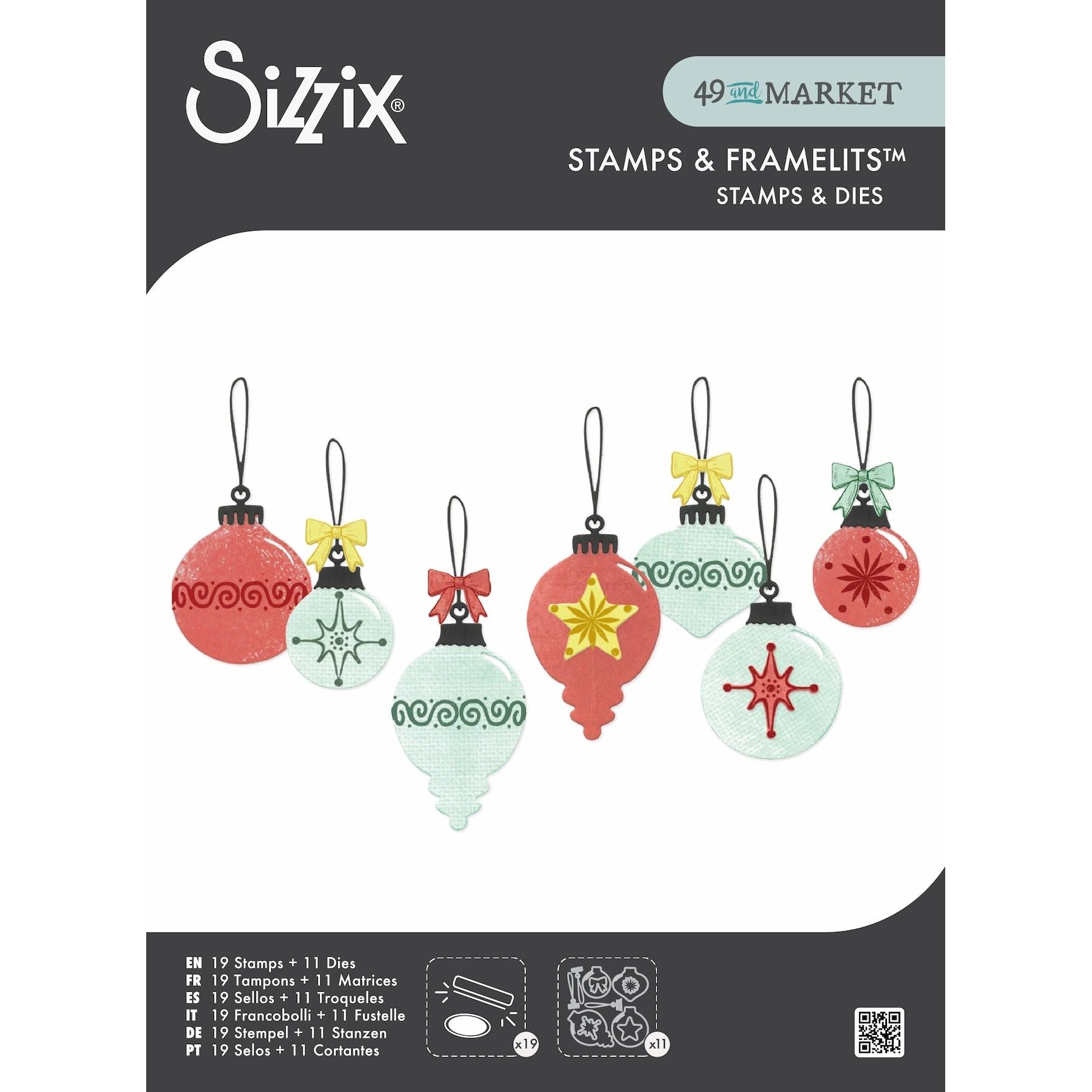 Sizzix and 49 and Market Baubles Stamps and Framelits 667019