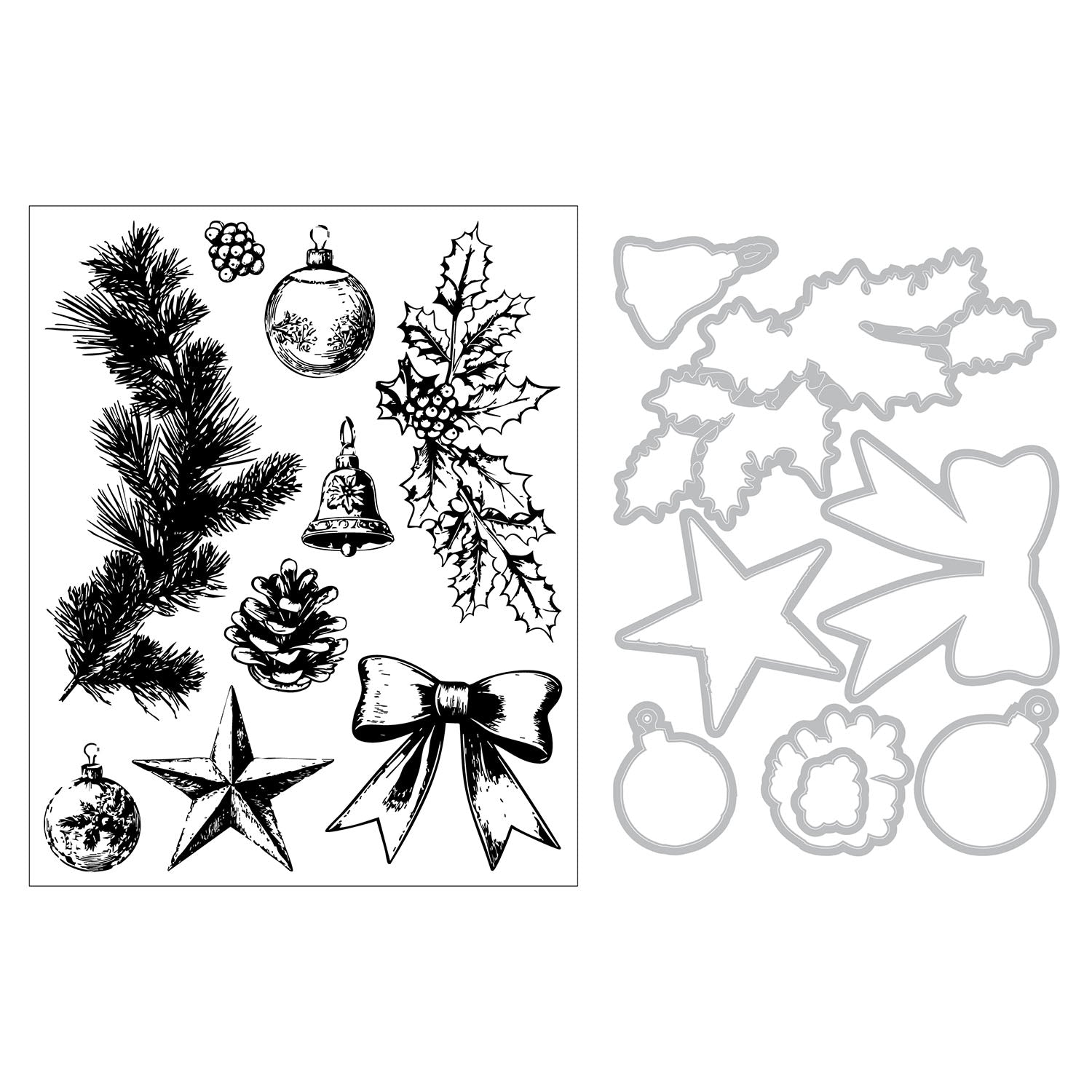 Sizzix and 49 and Market Build a Wreath Clear Stamps and Framelits Dies 667175 contents inside