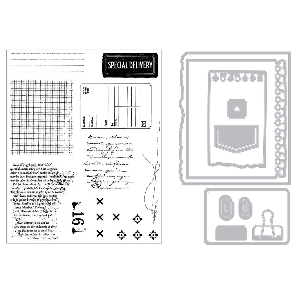 Sizzix and 49 and Market Creative Combos Stamps and Framelits 667058 line art