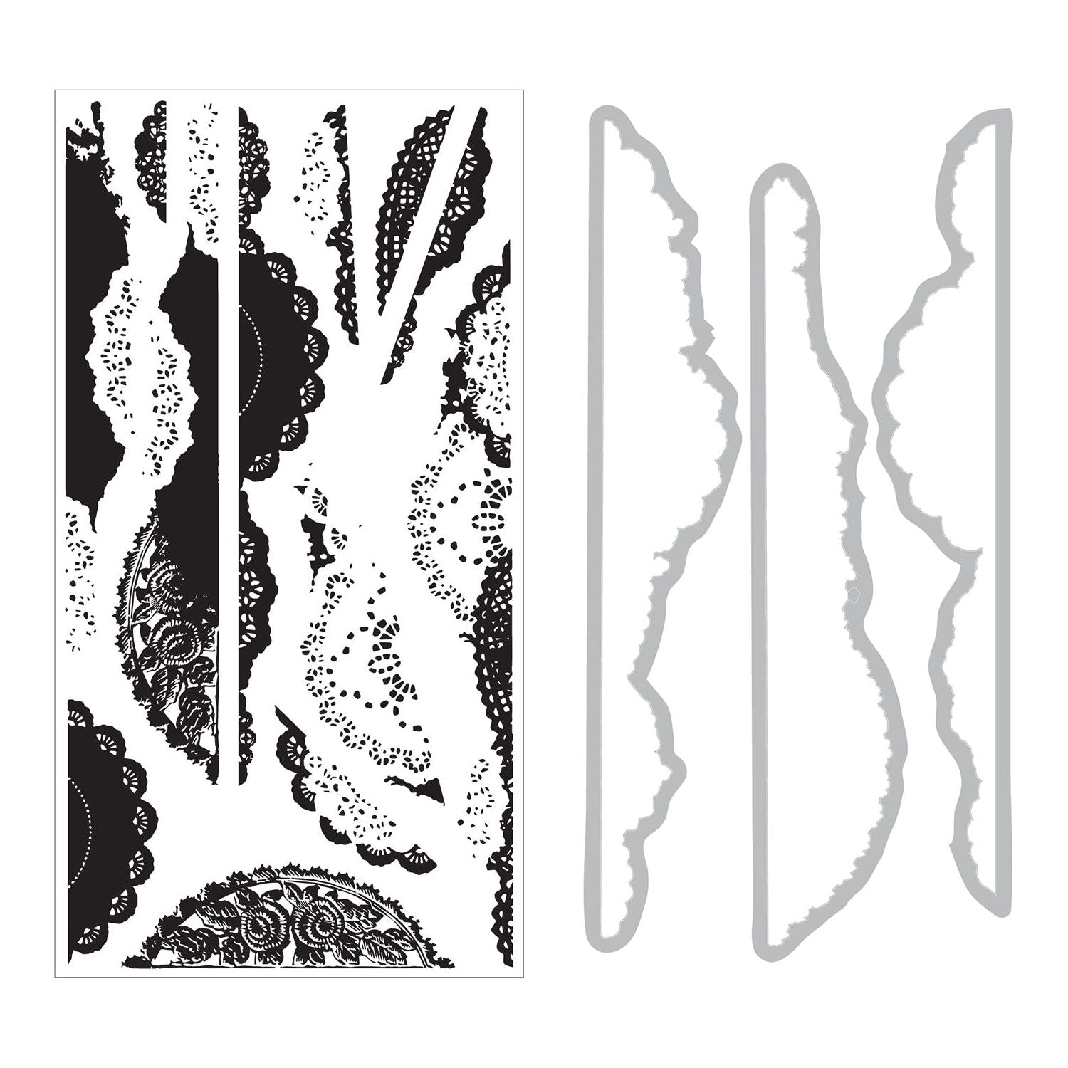 Sizzix and 49 and Market Doily Edgers Stamps and Framelits Set 666806 line art