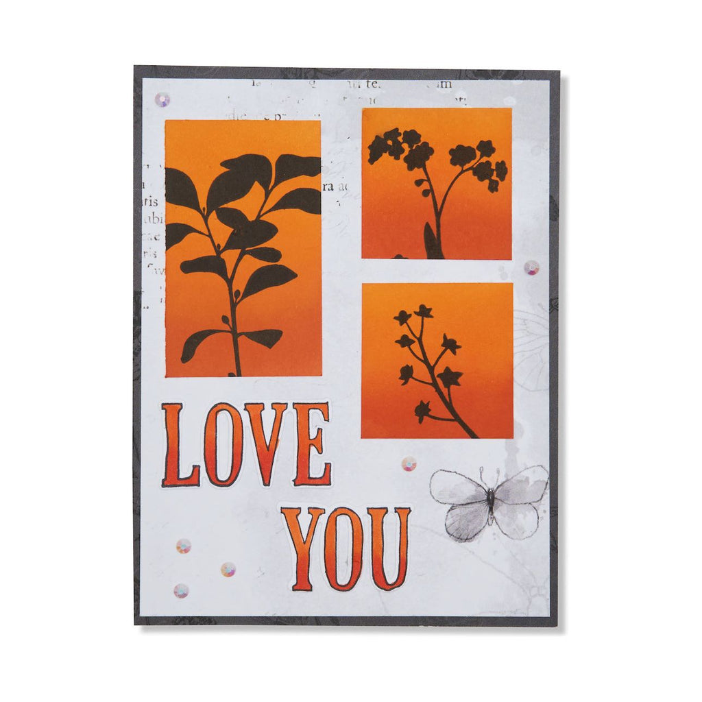 Sizzix and 49 and Market Fine Line Alpha 01 Stamps and Framelits 666807 love you