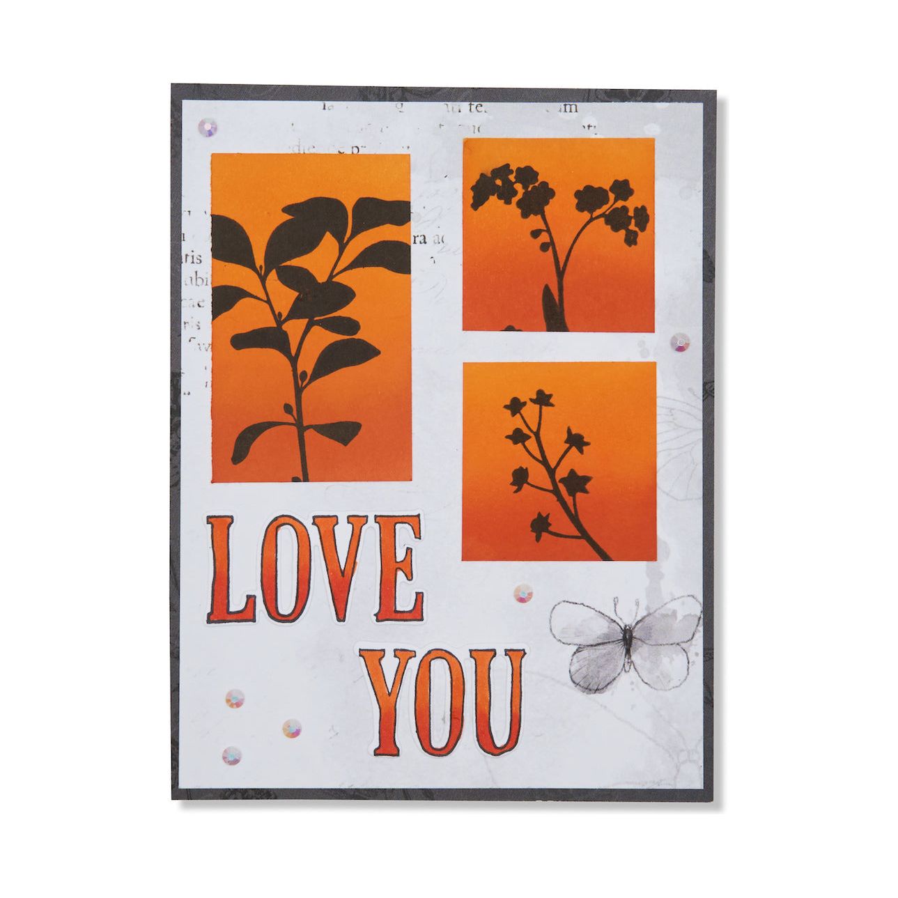 Sizzix and 49 and Market Fine Line Alpha 01 Stamps and Framelits 666807 love you