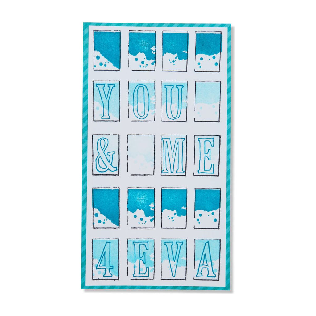 Sizzix and 49 and Market Fine Line Alpha 01 Stamps and Framelits 666807 you and me