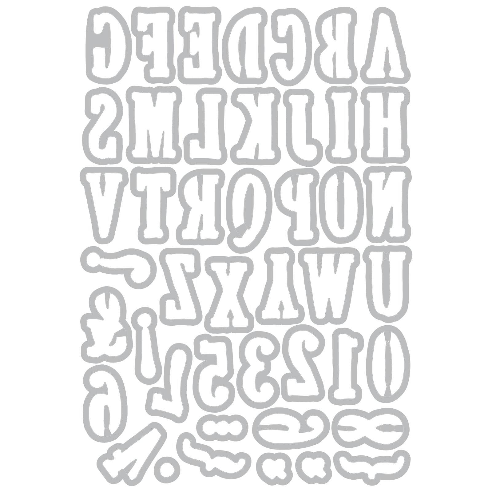 Sizzix and 49 and Market Fine Line Alpha 02 Framelits Dies 666808 line art 2