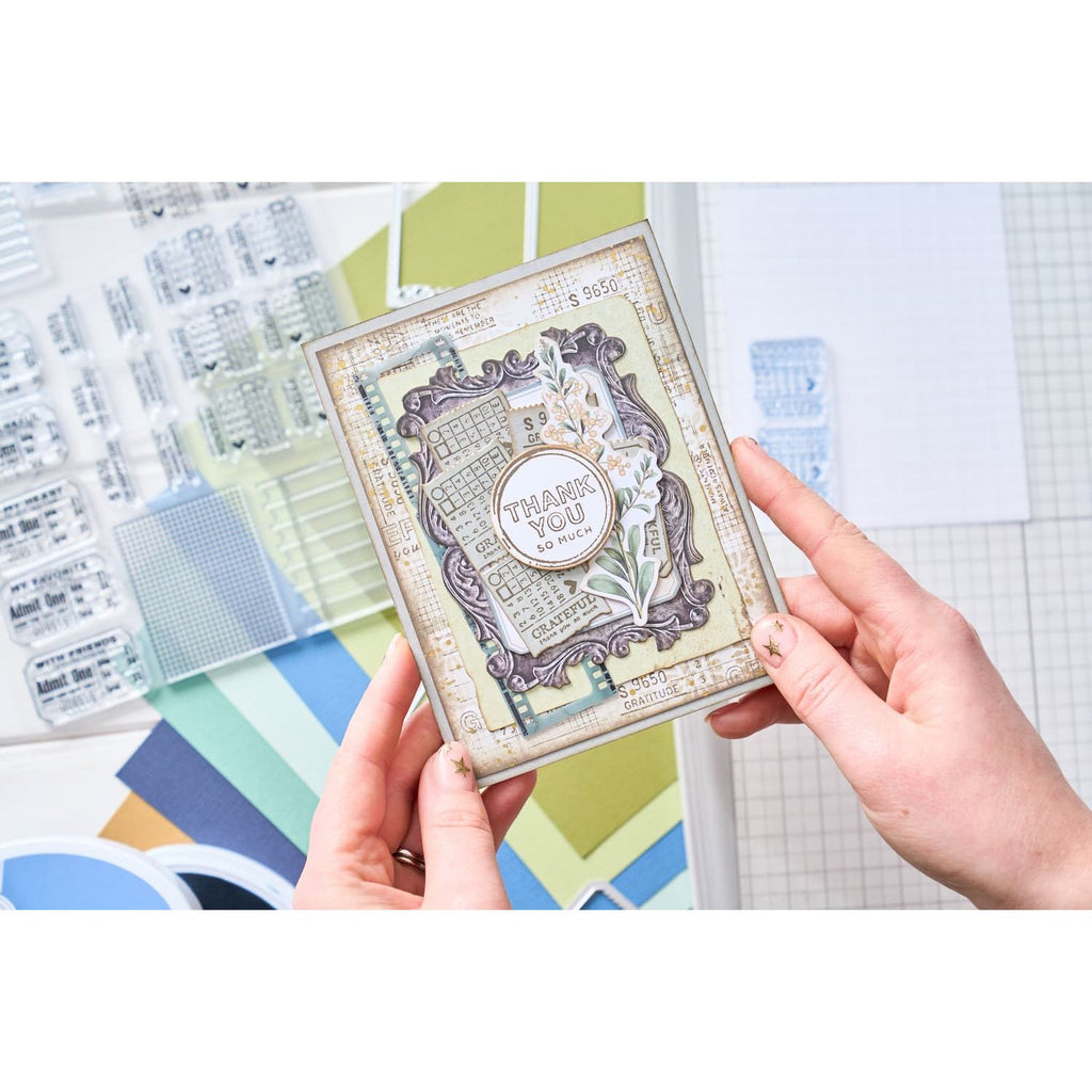 Sizzix and 49 and Market Forever Journal Essentials Die and Stamp Set 666705 thank you so much