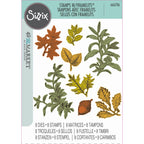 Sizzix and 49 and Market Forever Leaves Die and Stamp Set 666706
