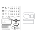 Sizzix and 49 and Market Globetrotter’s Mark Stamps and Framelits 667060 line art