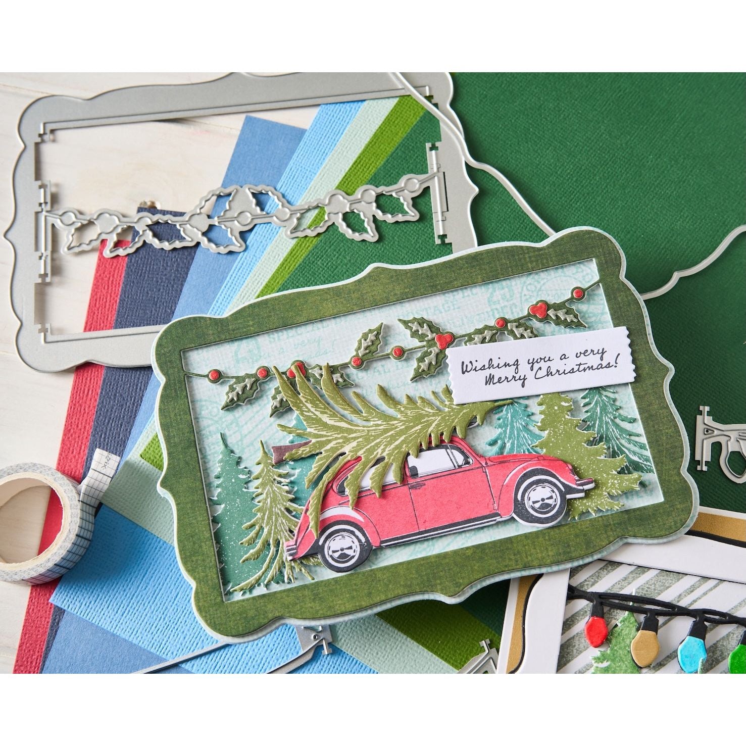Sizzix and 49 and Market Journey Home Stamps and Framelits 667012 christmas
