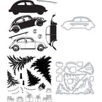Sizzix and 49 and Market Journey Home Trees and Trinkets Stamp and Die Bundle line art