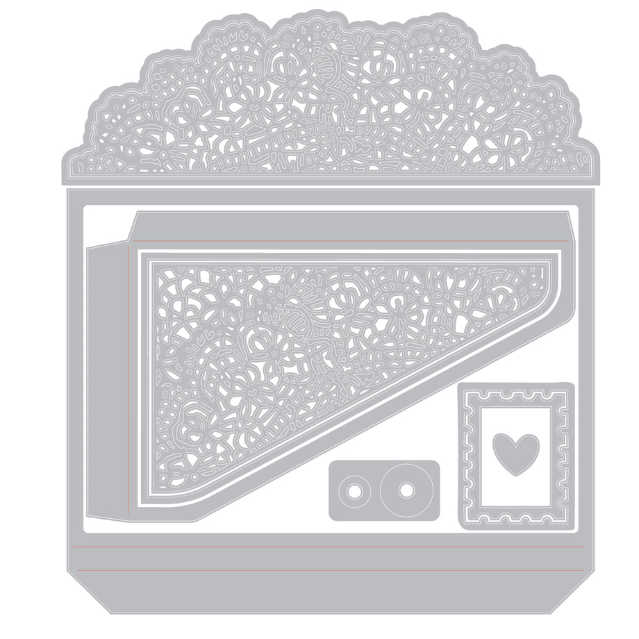 Sizzix and 49 and Market Laced Folio Thinlits Dies 667014 – Simon