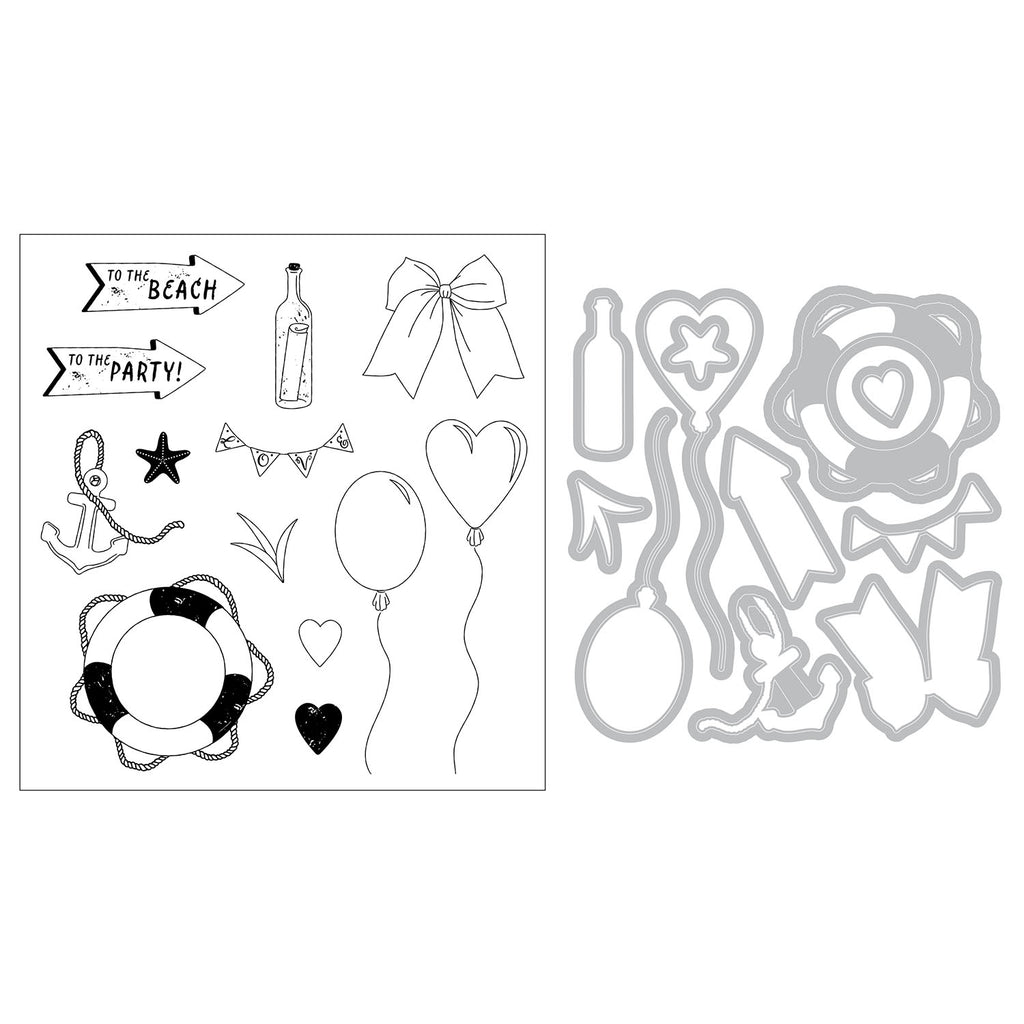Sizzix and 49 and Market Letter Drop Clear Stamps and Framelits Dies Bundle bow