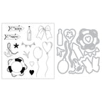 Sizzix and 49 and Market Letter Drop Clear Stamps and Framelits Dies Bundle bow