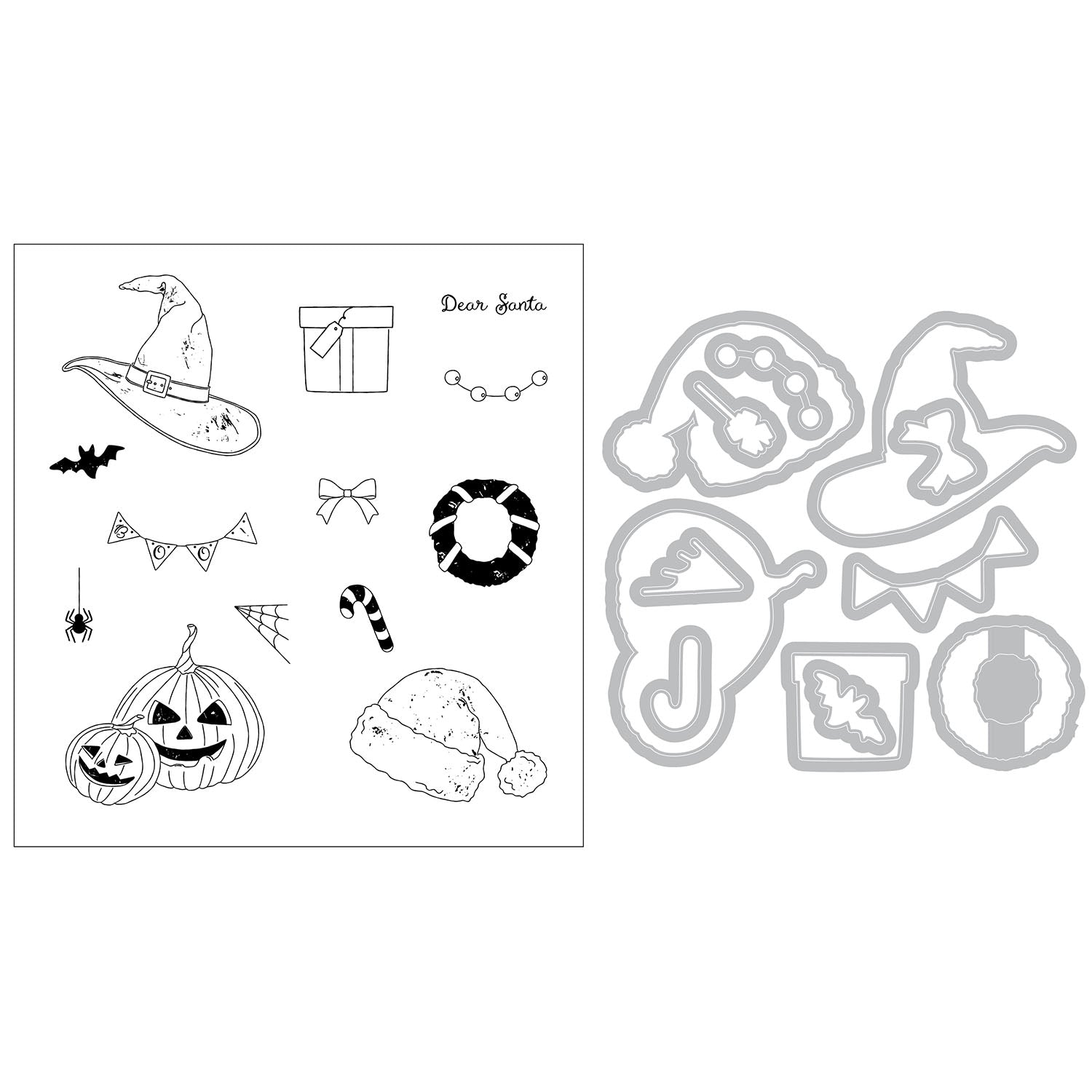Sizzix and 49 and Market Letter Drop Clear Stamps and Framelits